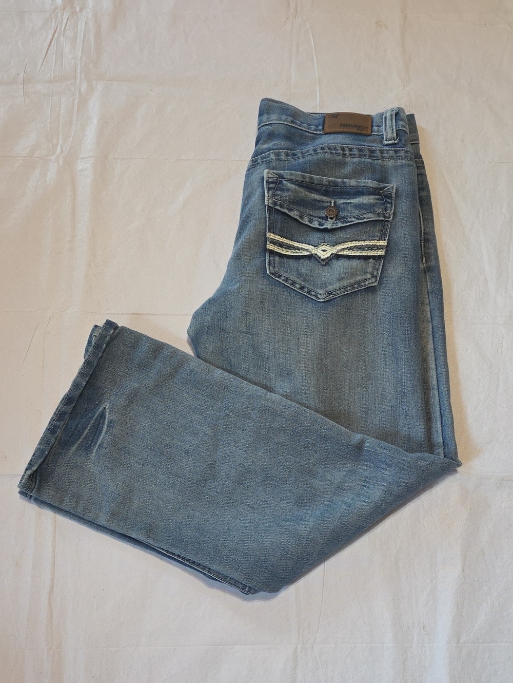 Flypaper‎ Men's Bootcut Jeans Flap Embroidered Pockets 33x30